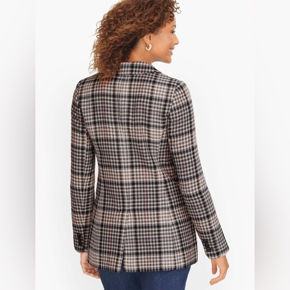 Talbots Double Breasted Bradwell Plaid Blazer 14 P Petite Office Career Business - Picture 2 of 11